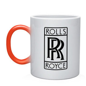 Кружка хамелеон с принтом Rolls-Royce logo в Новосибирске, керамика | меняет цвет при нагревании, емкость 330 мл | Тематика изображения на принте: rolls royce | rr | автобренды | автолюбителям | бренд | логотип | ролл ройс | ролс ройс
