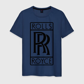 Мужская футболка хлопок с принтом Rolls-Royce logo в Новосибирске, 100% хлопок | прямой крой, круглый вырез горловины, длина до линии бедер, слегка спущенное плечо. | rolls royce | rr | автобренды | автолюбителям | бренд | логотип | ролл ройс | ролс ройс