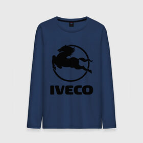 Мужской лонгслив хлопок с принтом Iveco в Новосибирске, 100% хлопок |  | Тематика изображения на принте: iveco | автобренды | автолюбителям | бренд | ивеко | логотип