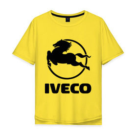Мужская футболка хлопок Oversize с принтом Iveco в Новосибирске, 100% хлопок | свободный крой, круглый ворот, “спинка” длиннее передней части | Тематика изображения на принте: iveco | автобренды | автолюбителям | бренд | ивеко | логотип