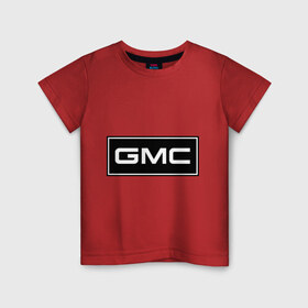 Детская футболка хлопок с принтом GMC logo в Новосибирске, 100% хлопок | круглый вырез горловины, полуприлегающий силуэт, длина до линии бедер | gmc | дженерал моторс | логотип | машина
