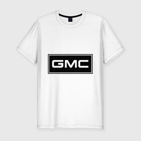 Мужская футболка премиум с принтом GMC logo в Новосибирске, 92% хлопок, 8% лайкра | приталенный силуэт, круглый вырез ворота, длина до линии бедра, короткий рукав | gmc | дженерал моторс | логотип | машина