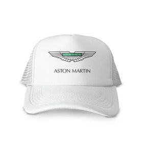 Кепка тракер с сеткой с принтом Aston Martin logo в Новосибирске, трикотажное полотно; задняя часть — сетка | длинный козырек, универсальный размер, пластиковая застежка | aston martin | автобренды | автолюбителям | астин мартин | астон мартин | бренд | для автовладельцев | для автолюбителей | логотип