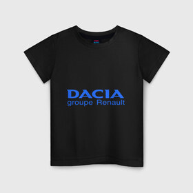 Детская футболка хлопок с принтом Dacia в Новосибирске, 100% хлопок | круглый вырез горловины, полуприлегающий силуэт, длина до линии бедер | dacia | автобренды | автолюбителям | бренд | дачия | для автовладельцев | для автолюбителей | логотип