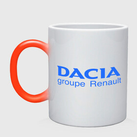 Кружка хамелеон с принтом Dacia в Новосибирске, керамика | меняет цвет при нагревании, емкость 330 мл | dacia | автобренды | автолюбителям | бренд | дачия | для автовладельцев | для автолюбителей | логотип