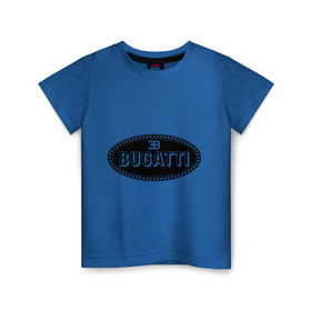 Детская футболка хлопок с принтом Bugatti logo в Новосибирске, 100% хлопок | круглый вырез горловины, полуприлегающий силуэт, длина до линии бедер | bugati | bugatti | автобренды | автолюбителям | бренд | бугати | бугатти | для автовладельцев | для автолюбителей | логотип