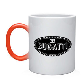 Кружка хамелеон с принтом Bugatti logo в Новосибирске, керамика | меняет цвет при нагревании, емкость 330 мл | bugati | bugatti | автобренды | автолюбителям | бренд | бугати | бугатти | для автовладельцев | для автолюбителей | логотип
