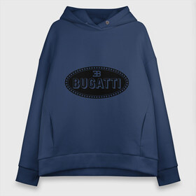 Женское худи Oversize хлопок с принтом Bugatti logo в Новосибирске, френч-терри — 70% хлопок, 30% полиэстер. Мягкий теплый начес внутри —100% хлопок | боковые карманы, эластичные манжеты и нижняя кромка, капюшон на магнитной кнопке | bugati | bugatti | автобренды | автолюбителям | бренд | бугати | бугатти | для автовладельцев | для автолюбителей | логотип