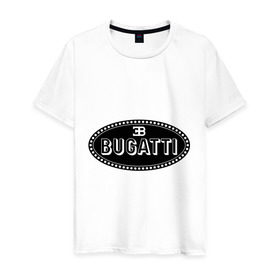 Мужская футболка хлопок с принтом Bugatti logo в Новосибирске, 100% хлопок | прямой крой, круглый вырез горловины, длина до линии бедер, слегка спущенное плечо. | bugati | bugatti | автобренды | автолюбителям | бренд | бугати | бугатти | для автовладельцев | для автолюбителей | логотип