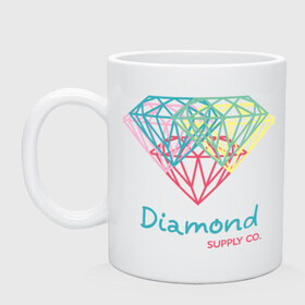 Кружка с принтом Diamond supply CO. Fullcolor в Новосибирске, керамика | объем — 330 мл, диаметр — 80 мм. Принт наносится на бока кружки, можно сделать два разных изображения | Тематика изображения на принте: diamond | swag | swag style | алмаз | бриллиант | одежда сваг | сваг | сваг стиль | свег | свог | свэг