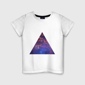 Детская футболка хлопок с принтом Triangle в Новосибирске, 100% хлопок | круглый вырез горловины, полуприлегающий силуэт, длина до линии бедер | интернет приколы | космическая тема | космос | пирамида | треугольник