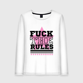 Женский лонгслив хлопок с принтом Fuck the rules в Новосибирске, 100% хлопок |  | swag | swag style | одежда сваг | сваг | сваг стиль | свег | свог | свэг