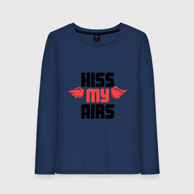 Женский лонгслив хлопок с принтом Kiss my airs в Новосибирске, 100% хлопок |  | swag | swag style | одежда сваг | сваг | сваг стиль | свег | свог | свэг