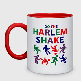 Кружка двухцветная с принтом Do The Harlem Shake в Новосибирске, керамика | объем — 330 мл, диаметр — 80 мм. Цветная ручка и кайма сверху, в некоторых цветах — вся внутренняя часть | do the harlem shake | harlem shake