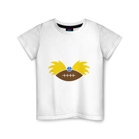 Детская футболка хлопок с принтом Hey, Arnold в Новосибирске, 100% хлопок | круглый вырез горловины, полуприлегающий силуэт, длина до линии бедер | arnold | arnold hey | hey | арнольд