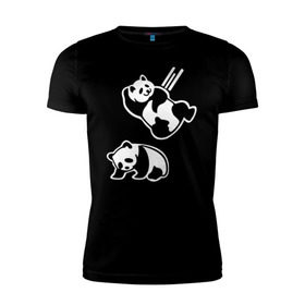 Мужская футболка премиум с принтом Панда WWF Wrestling Challenge в Новосибирске, 92% хлопок, 8% лайкра | приталенный силуэт, круглый вырез ворота, длина до линии бедра, короткий рукав | панда