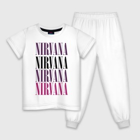 Детская пижама хлопок с принтом Get Nirvana в Новосибирске, 100% хлопок |  брюки и футболка прямого кроя, без карманов, на брюках мягкая резинка на поясе и по низу штанин
 | music | nirvana | rock | нирвана