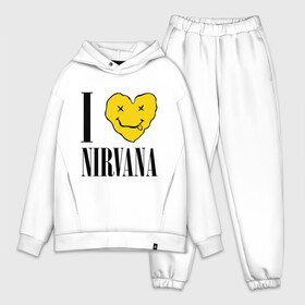 Мужской костюм хлопок OVERSIZE с принтом I love Nirvana в Новосибирске,  |  | i love nirvana | nirvana | нирвана | я люблю нирвану