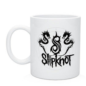 Кружка с принтом Slipknot dragons logo в Новосибирске, керамика | объем — 330 мл, диаметр — 80 мм. Принт наносится на бока кружки, можно сделать два разных изображения | metall | punk | rock | slipknot | метал | металл | нью метал | панк | панк рок | рок | слипкнот