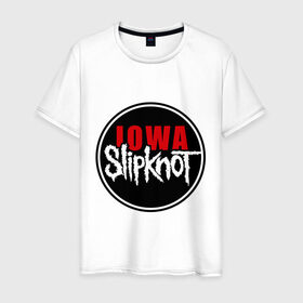 Мужская футболка хлопок с принтом Slipknot iowa logo в Новосибирске, 100% хлопок | прямой крой, круглый вырез горловины, длина до линии бедер, слегка спущенное плечо. | metall | punk | rock | slipknot | метал | металл | нью метал | панк | панк рок | рок | слипкнот