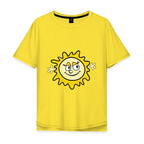 Мужская футболка хлопок Oversize с принтом Солнышко мама в Новосибирске, 100% хлопок | свободный крой, круглый ворот, “спинка” длиннее передней части | для семьи | комплект семейный | мама | семейные | солнце