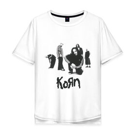 Мужская футболка хлопок Oversize с принтом Korn 5 в Новосибирске, 100% хлопок | свободный крой, круглый ворот, “спинка” длиннее передней части | corn | корн | метал | металика | панк рок | рок