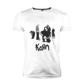 Мужская футболка премиум с принтом Korn 5 в Новосибирске, 92% хлопок, 8% лайкра | приталенный силуэт, круглый вырез ворота, длина до линии бедра, короткий рукав | corn | корн | метал | металика | панк рок | рок