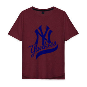 Мужская футболка хлопок Oversize с принтом NY - Yankees в Новосибирске, 100% хлопок | свободный крой, круглый ворот, “спинка” длиннее передней части | Тематика изображения на принте: new york yankees | swag | нью йорк янкис | сваг | свэг