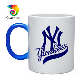 Кружка хамелеон с принтом NY - Yankees в Новосибирске, керамика | меняет цвет при нагревании, емкость 330 мл | new york yankees | swag | нью йорк янкис | сваг | свэг