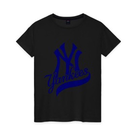 Женская футболка хлопок с принтом NY - Yankees в Новосибирске, 100% хлопок | прямой крой, круглый вырез горловины, длина до линии бедер, слегка спущенное плечо | new york yankees | swag | нью йорк янкис | сваг | свэг