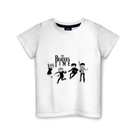 Детская футболка хлопок с принтом The Beatles time в Новосибирске, 100% хлопок | круглый вырез горловины, полуприлегающий силуэт, длина до линии бедер | beatles | битлз | битлс | время битлов