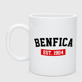 Кружка с принтом FC Benfica Est. 1904 в Новосибирске, керамика | объем — 330 мл, диаметр — 80 мм. Принт наносится на бока кружки, можно сделать два разных изображения | 