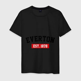 Мужская футболка хлопок с принтом FC Everton Est. 1878 в Новосибирске, 100% хлопок | прямой крой, круглый вырез горловины, длина до линии бедер, слегка спущенное плечо. | everton | fc everton | фк эвертон | эвертон