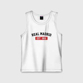 Детская майка хлопок с принтом FC Real Madrid Est. 1902 в Новосибирске,  |  | fc real madrid | fc real madrid est 1902 | real madrid | реал мадрид | фк реал мадрид