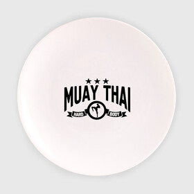 Тарелка с принтом Muay thai boxing (Тайский бокс) в Новосибирске, фарфор | диаметр - 210 мм
диаметр для нанесения принта - 120 мм | Тематика изображения на принте: муай тай
