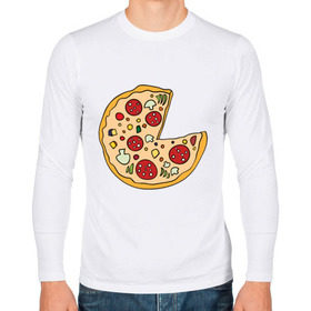 Мужской лонгслив хлопок с принтом Пицца парная в Новосибирске, 100% хлопок |  | pizza | влюбленным | для влюбленных | для двоих | для пар | парные | пицца