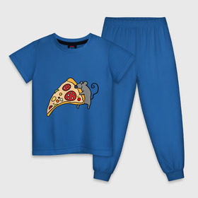 Детская пижама хлопок с принтом Кусочек пиццы парная в Новосибирске, 100% хлопок |  брюки и футболка прямого кроя, без карманов, на брюках мягкая резинка на поясе и по низу штанин
 | pizza | влюбленным | для влюбленных | для двоих | для пар | мышонок | пара | парные | пицца