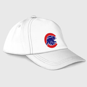 Бейсболка с принтом Chicago Cubs logo в Новосибирске, 100% хлопок | классический козырек, металлическая застежка-регулятор размера | Тематика изображения на принте: baseball | chicago cubs bear | бейсбол | спорт | чикаго