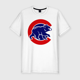 Мужская футболка премиум с принтом Chicago Cubs logo в Новосибирске, 92% хлопок, 8% лайкра | приталенный силуэт, круглый вырез ворота, длина до линии бедра, короткий рукав | baseball | chicago cubs bear | бейсбол | спорт | чикаго