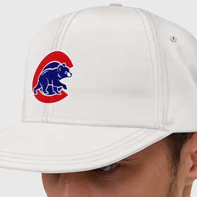 Кепка снепбек с прямым козырьком с принтом Chicago Cubs logo в Новосибирске, хлопок 100% |  | baseball | chicago cubs bear | бейсбол | спорт | чикаго