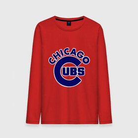 Мужской лонгслив хлопок с принтом Chicago Cubs logotype в Новосибирске, 100% хлопок |  | baseball | chicago cubs bear | бейсбол | спорт | чикаго