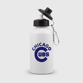 Бутылка спортивная с принтом Chicago Cubs logotype в Новосибирске, металл | емкость — 500 мл, в комплекте две пластиковые крышки и карабин для крепления | baseball | chicago cubs bear | бейсбол | спорт | чикаго