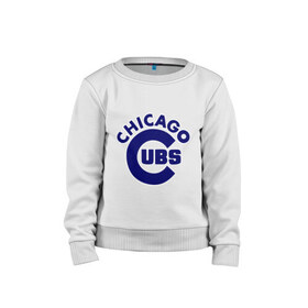 Детский свитшот хлопок с принтом Chicago Cubs logotype в Новосибирске, 100% хлопок | круглый вырез горловины, эластичные манжеты, пояс и воротник | baseball | chicago cubs bear | бейсбол | спорт | чикаго