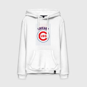Мужская толстовка хлопок с принтом Chicago Cubs лого в Новосибирске, френч-терри, мягкий теплый начес внутри (100% хлопок) | карман-кенгуру, эластичные манжеты и нижняя кромка, капюшон с подкладом и шнурком | baseball | chicago cubs bear | бейсбол | спорт | чикаго