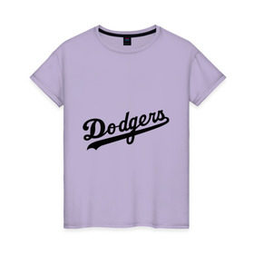 Женская футболка хлопок с принтом Dodgers в Новосибирске, 100% хлопок | прямой крой, круглый вырез горловины, длина до линии бедер, слегка спущенное плечо | baseball | dodgers | los angeles dodgers | бейсбол | доджерс | лос анджелес доджерс | спорт
