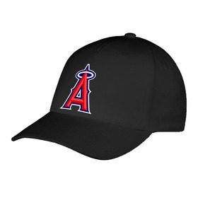 Бейсболка с принтом Los Angeles Angels of Anaheim logo в Новосибирске, 100% хлопок | классический козырек, металлическая застежка-регулятор размера | baseball | los angeles angels of anaheim | бейсбол | спорт