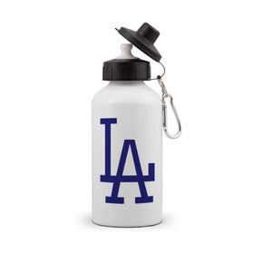 Бутылка спортивная с принтом Los Angeles Dodgers logo в Новосибирске, металл | емкость — 500 мл, в комплекте две пластиковые крышки и карабин для крепления | baseball | la | los angeles dodgers | бейсбол | лос анджелес доджерс | спорт
