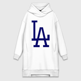 Платье-худи хлопок с принтом Los Angeles Dodgers logo в Новосибирске,  |  | baseball | la | los angeles dodgers | бейсбол | лос анджелес доджерс | спорт