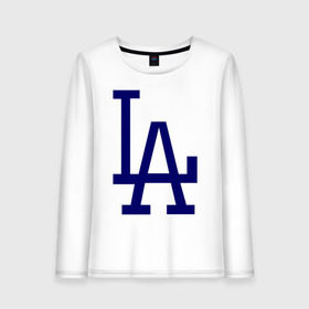 Женский лонгслив хлопок с принтом Los Angeles Dodgers logo в Новосибирске, 100% хлопок |  | baseball | la | los angeles dodgers | бейсбол | лос анджелес доджерс | спорт