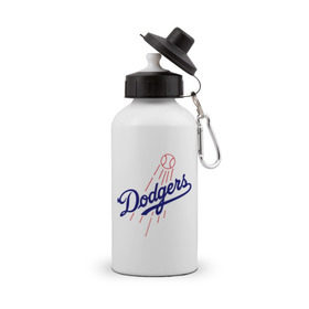 Бутылка спортивная с принтом Los Angeles Dodgers logotype в Новосибирске, металл | емкость — 500 мл, в комплекте две пластиковые крышки и карабин для крепления | baseball | los angeles dodgers | бейсбол | лос анджелес доджерс | спорт